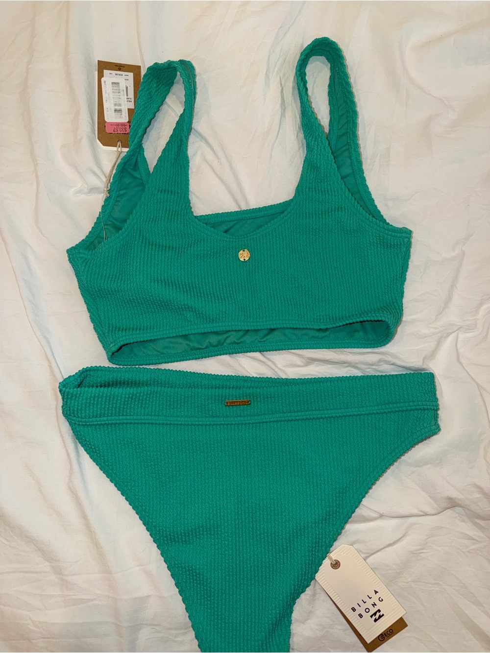 Billabong Teal Textured Scoop Bikini Set - Picture 2 of 4